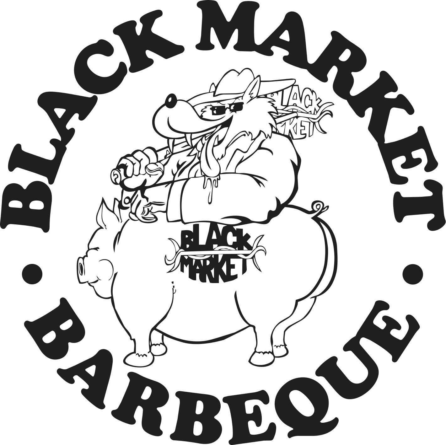 Black Market Barbeque badge logo